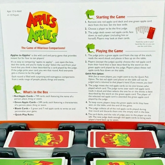 APPLES TO APPLES Party Box 12+ Family Card Game 2007 MATTEL N1384 COMPLETE CIB - Picture 6 of 13